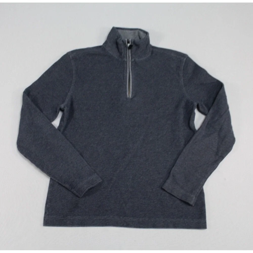 Banana Republic Men Gray Pullover Sweater Quarter Zip Mock Neck Size Medium